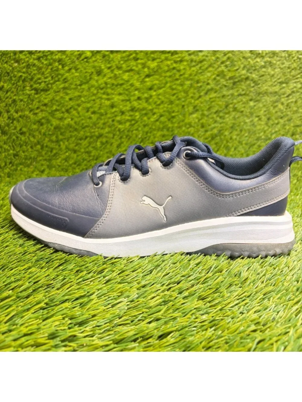 Puma Grip Fusion Pro 3.0 Mens Size 8 Blue Gray Athletic Spikeless Golf Shoes